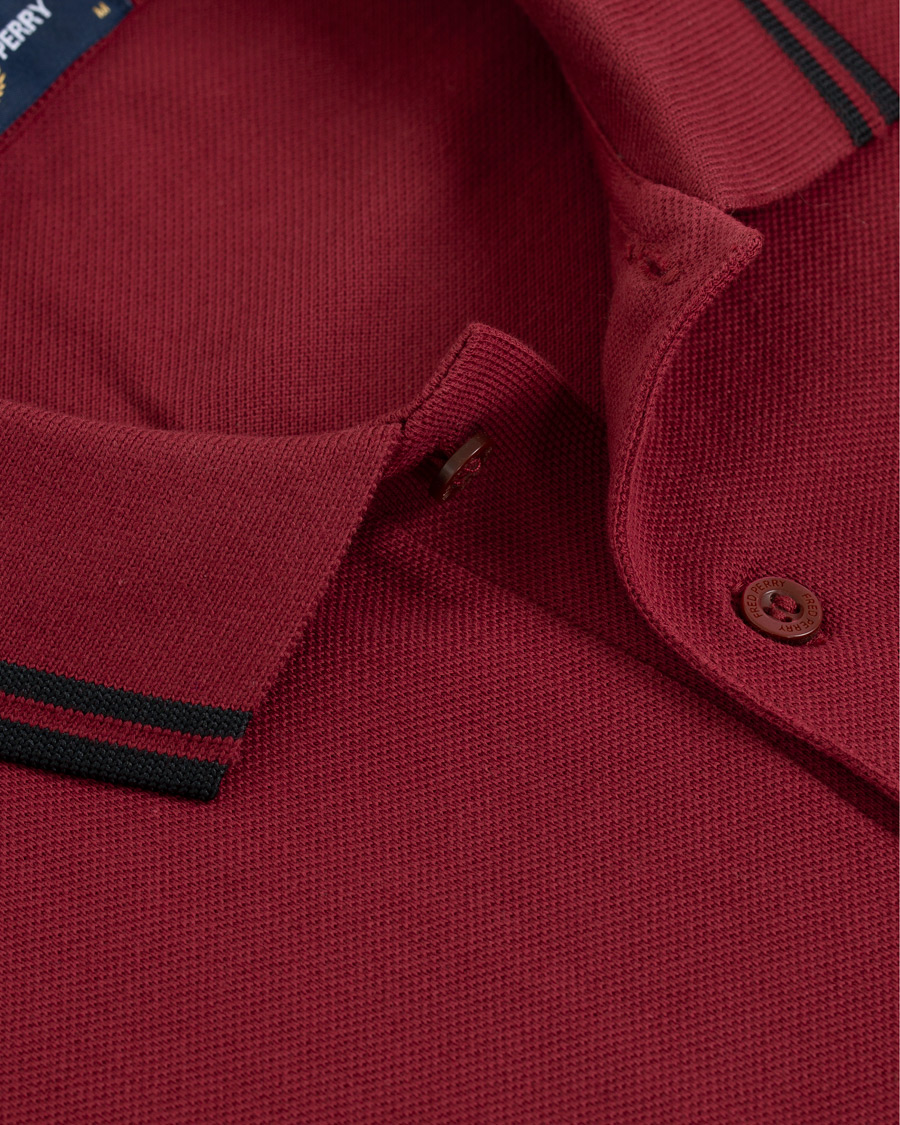 Mies | Puserot | Fred Perry | Slim Fit Long Sleeve Polo Twin Tip Wine Red