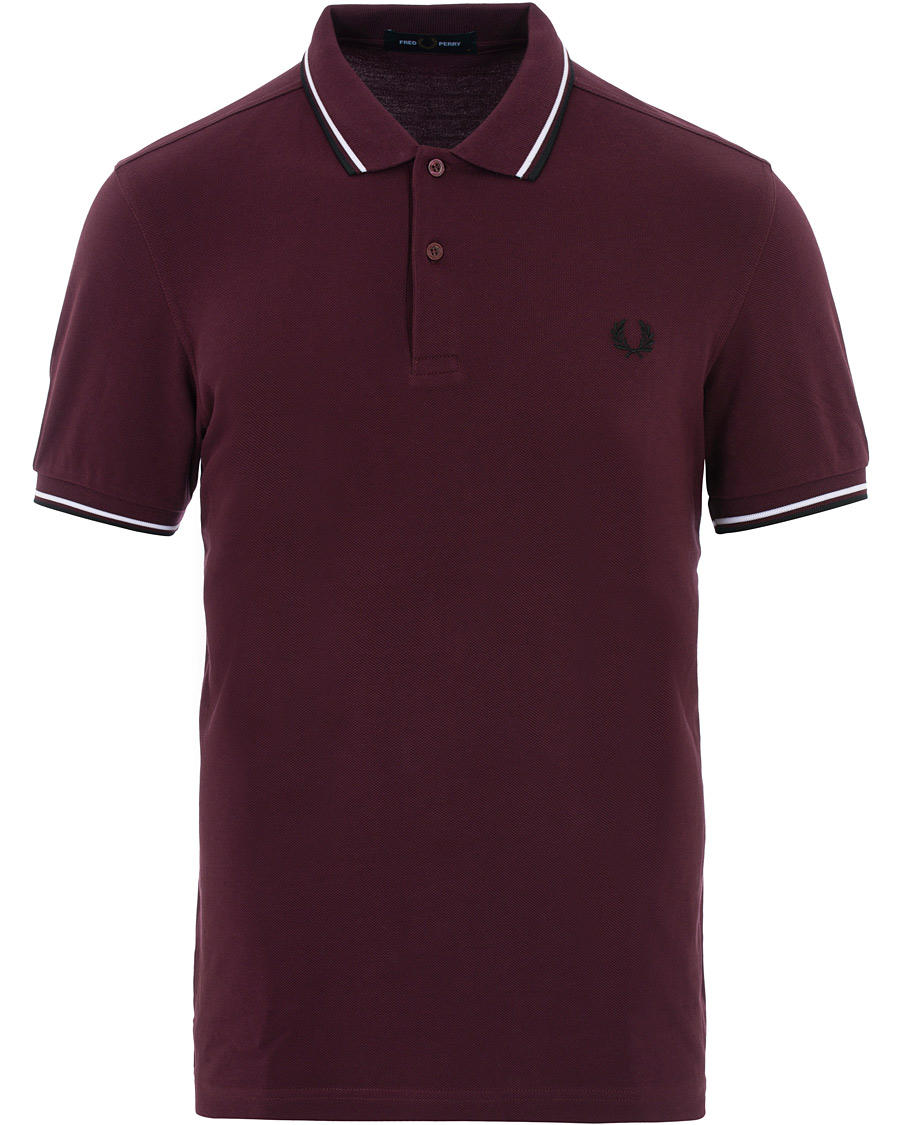 Mies | Pikeet | Fred Perry | Slim Fit Polo Twin Tip Wine Red/White