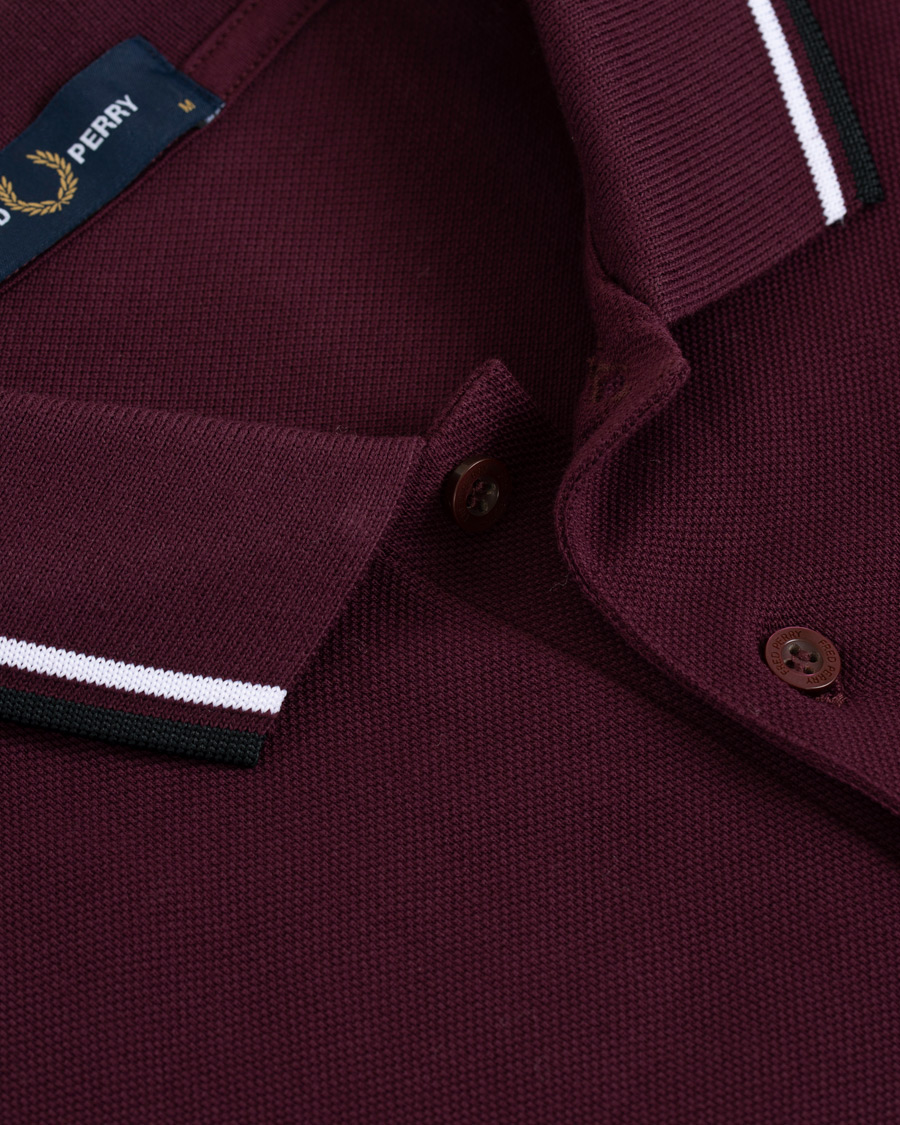 Mies | Pikeet | Fred Perry | Slim Fit Polo Twin Tip Wine Red/White
