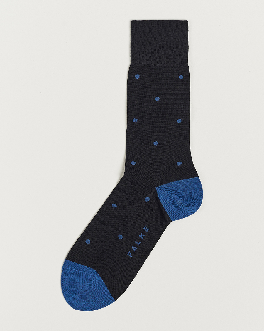 Mies | Alusvaatteet | Falke | Cotton Dot Sock Black/Sapphire