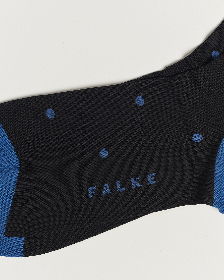 Mies |  | Falke | Cotton Dot Sock Black/Sapphire