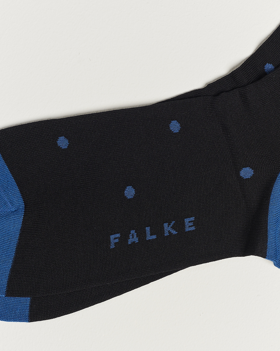 Mies | Alusvaatteet | Falke | Cotton Dot Sock Black/Sapphire
