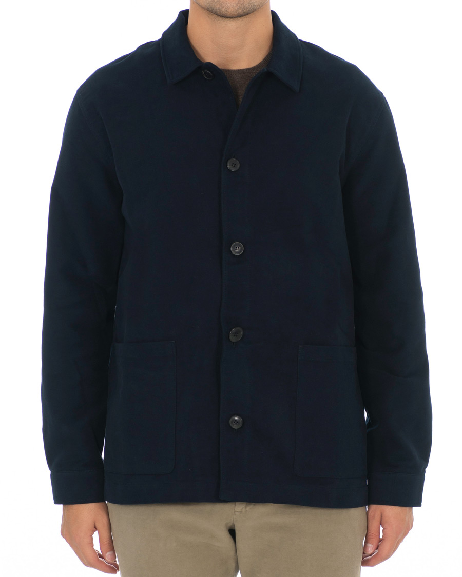 Mies | Kauluspaidat | Sunspel | Twin Pocket Moleskin Jacket Navy