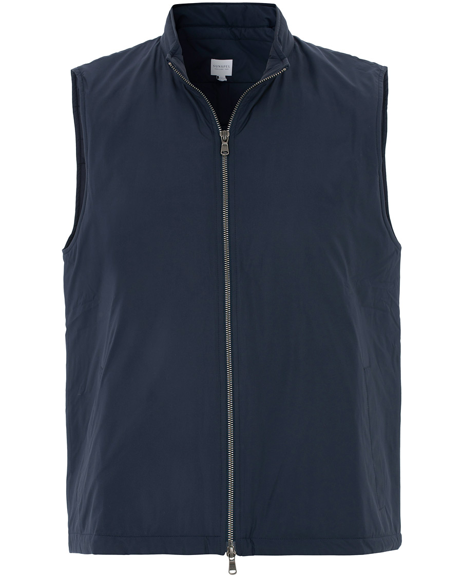 Mies | Takit | Sunspel | Padded Full Zip Gilet Navy