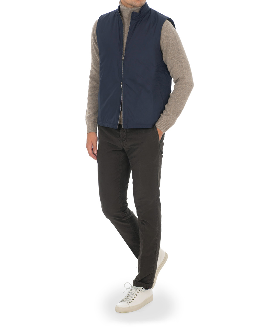 Mies | Takit | Sunspel | Padded Full Zip Gilet Navy