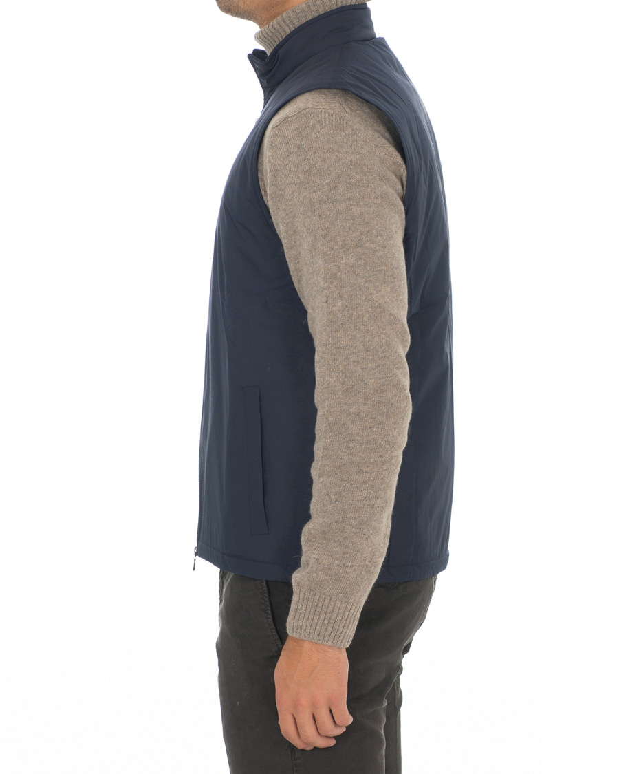 Mies | Takit | Sunspel | Padded Full Zip Gilet Navy