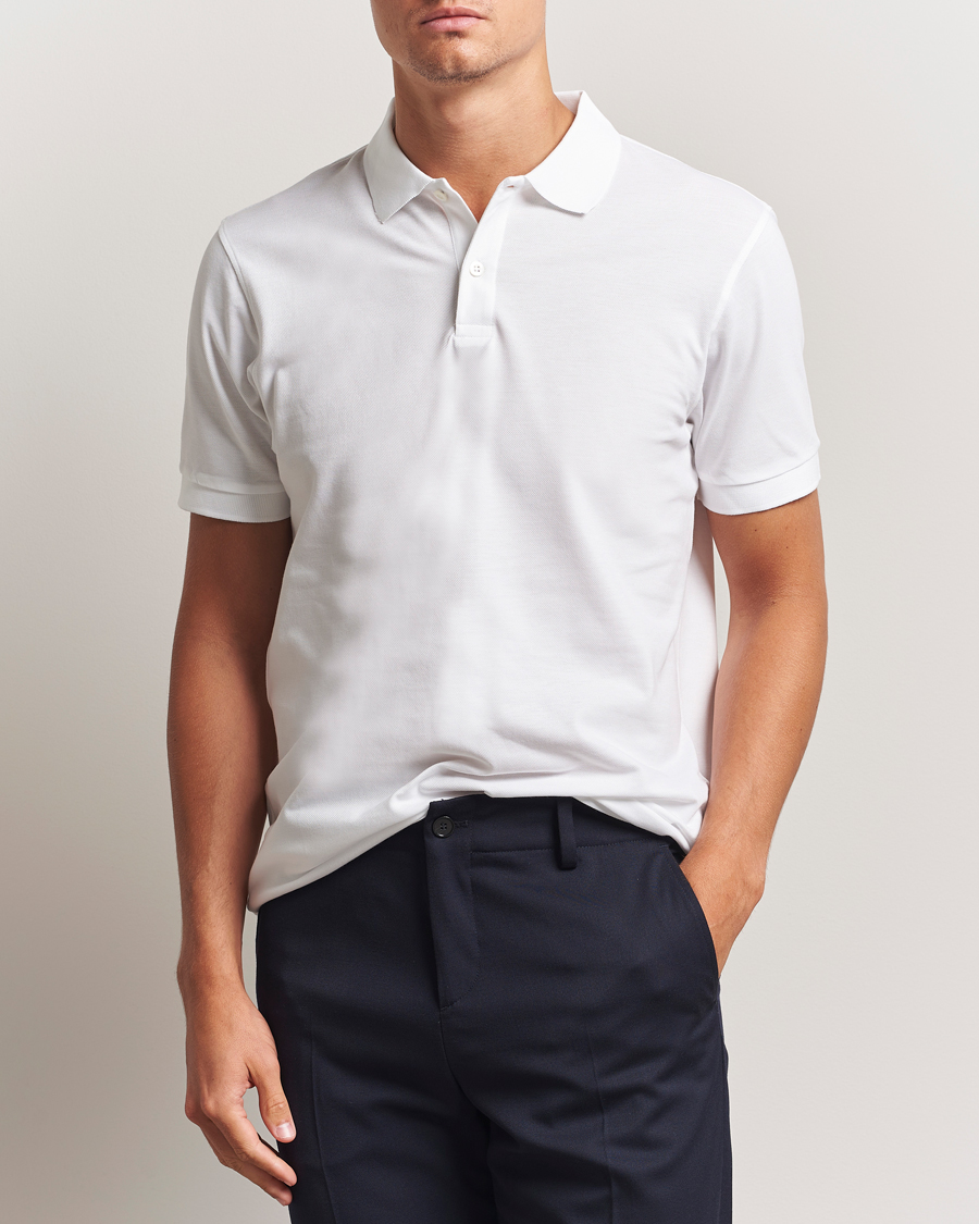 Mies | Pikeet | Sunspel | Short Sleeve Pique Polo White