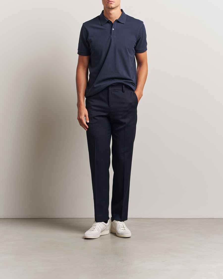 Mies | Pikeet | Sunspel | Short Sleeve Pique Polo Navy