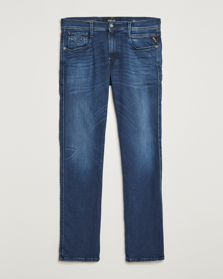 Mies |  | Replay | Anbass Hyperflex Re-Used Jeans Dark Blue