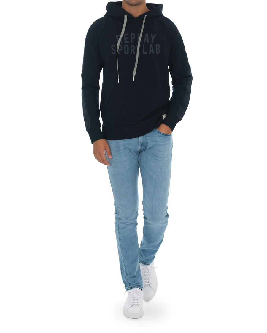 Mies | Puserot | Replay | SportLab Pullover Hoodie Denim Blue