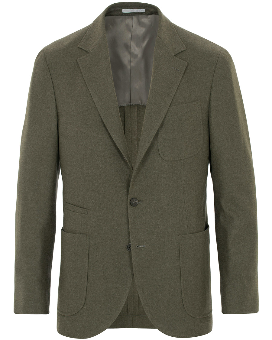 Mies | Pikkutakit | Brunello Cucinelli | Cashmere Blend Patch Pocket Blazer Green