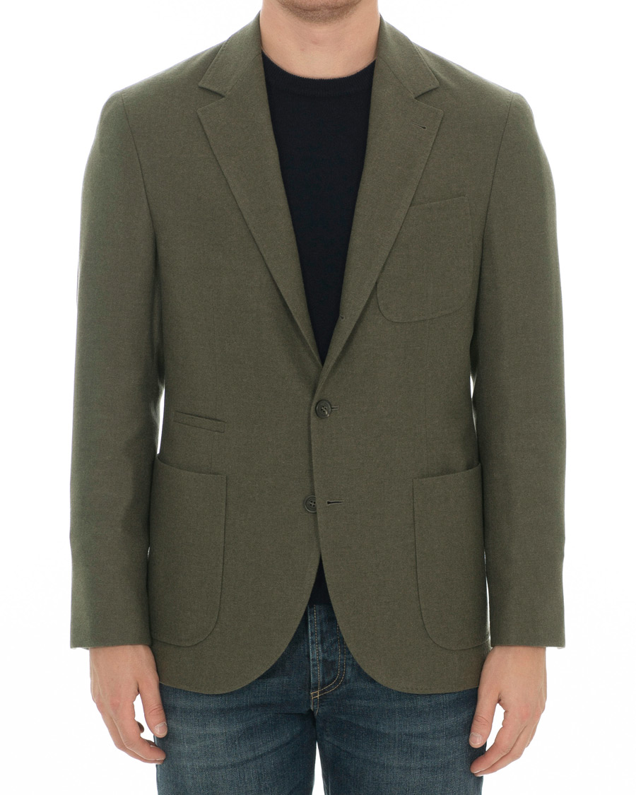 Mies | Pikkutakit | Brunello Cucinelli | Cashmere Blend Patch Pocket Blazer Green