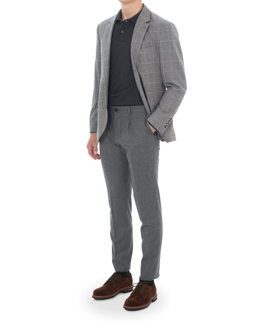 Mies | Pikkutakit | Brunello Cucinelli | Windowpane Check Blazer Light Grey