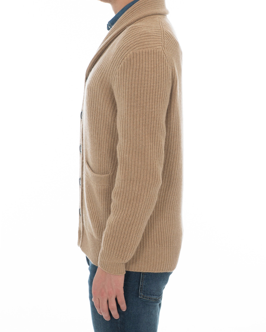 Mies | Puserot | Brunello Cucinelli | Cashmere Blend Shawl Collar Cardigan Camel