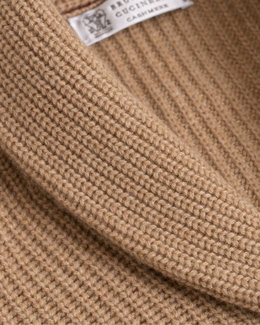 Mies | Puserot | Brunello Cucinelli | Cashmere Blend Shawl Collar Cardigan Camel