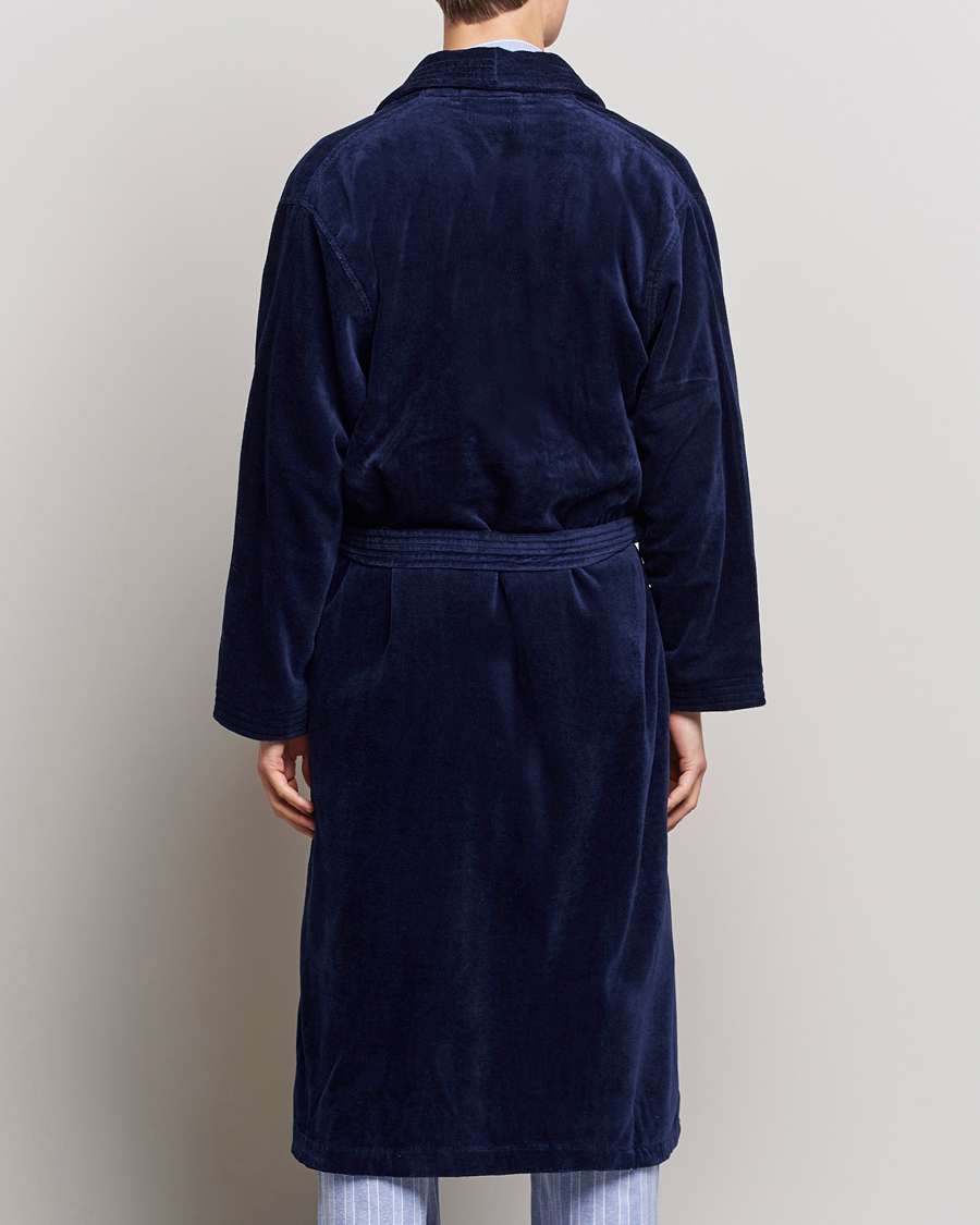 Mies | Yöpuvut ja kylpytakit | Derek Rose | Cotton Velour Gown Navy