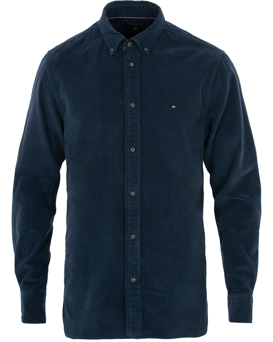 Mies | Kauluspaidat | Tommy Hilfiger | Garment Dyed Corduroy Shirt Navy