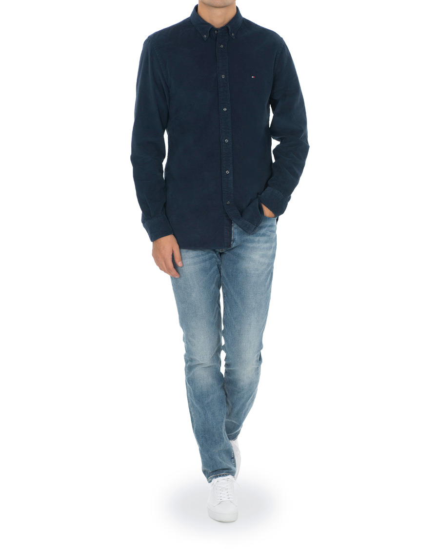 Mies | Kauluspaidat | Tommy Hilfiger | Garment Dyed Corduroy Shirt Navy