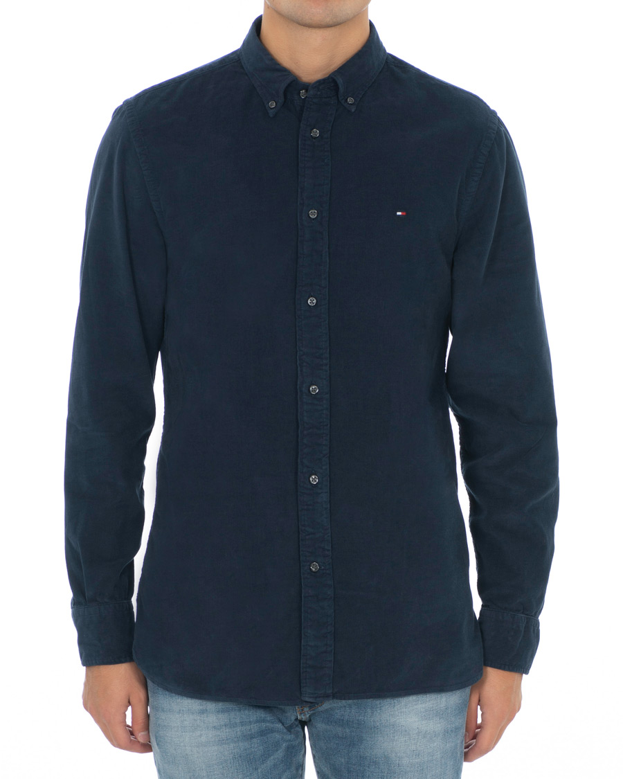 Mies | Kauluspaidat | Tommy Hilfiger | Garment Dyed Corduroy Shirt Navy