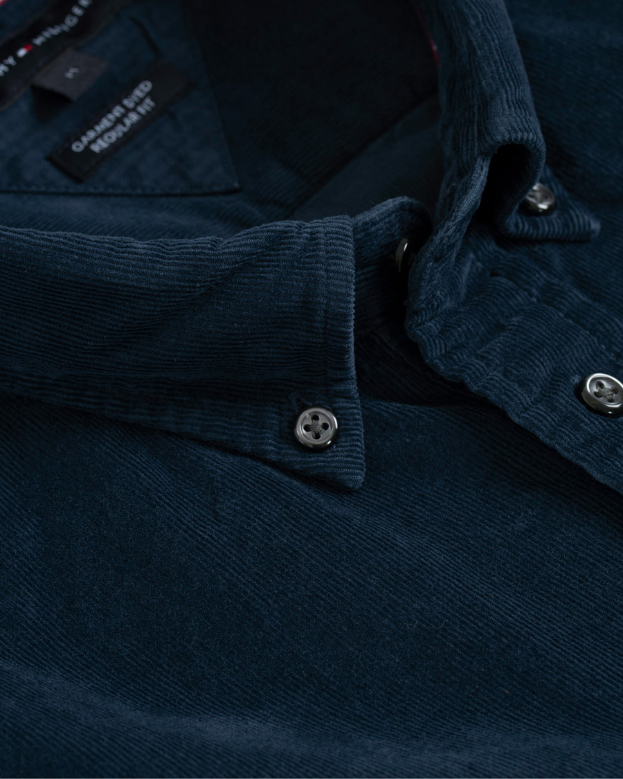 Mies | Kauluspaidat | Tommy Hilfiger | Garment Dyed Corduroy Shirt Navy