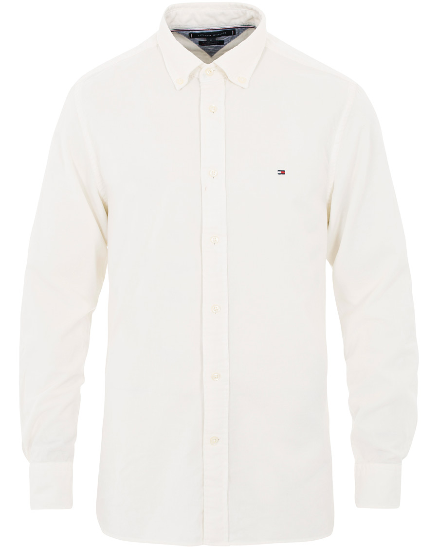 Mies | Kauluspaidat | Tommy Hilfiger | Garment Dyed Corduroy Shirt Whisper White