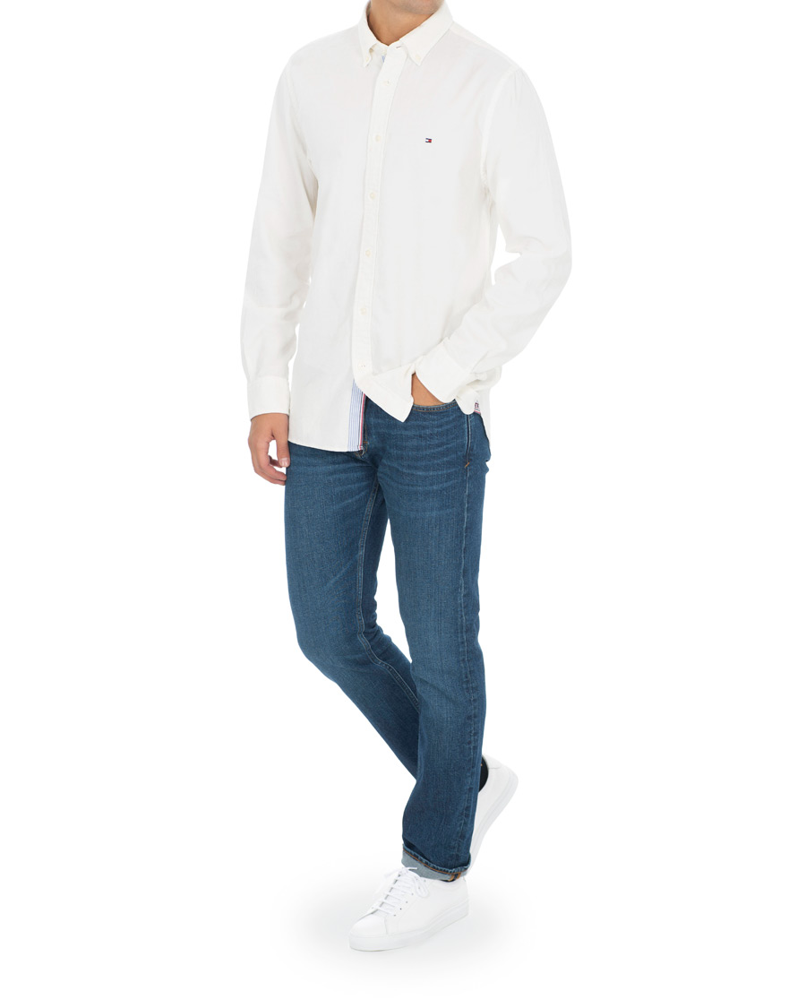 Mies | Kauluspaidat | Tommy Hilfiger | Garment Dyed Corduroy Shirt Whisper White