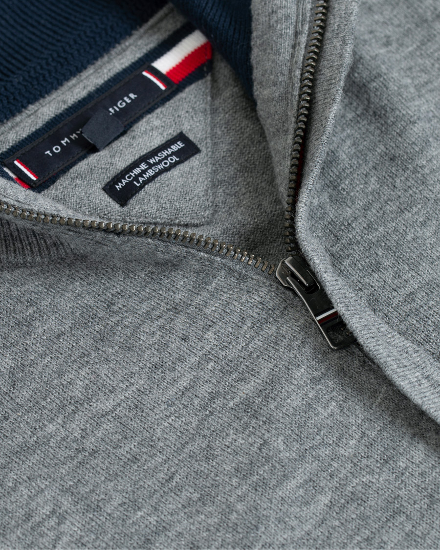 Mies | Puserot | Tommy Hilfiger | Lambswool Half Zip Silver Fog Heather