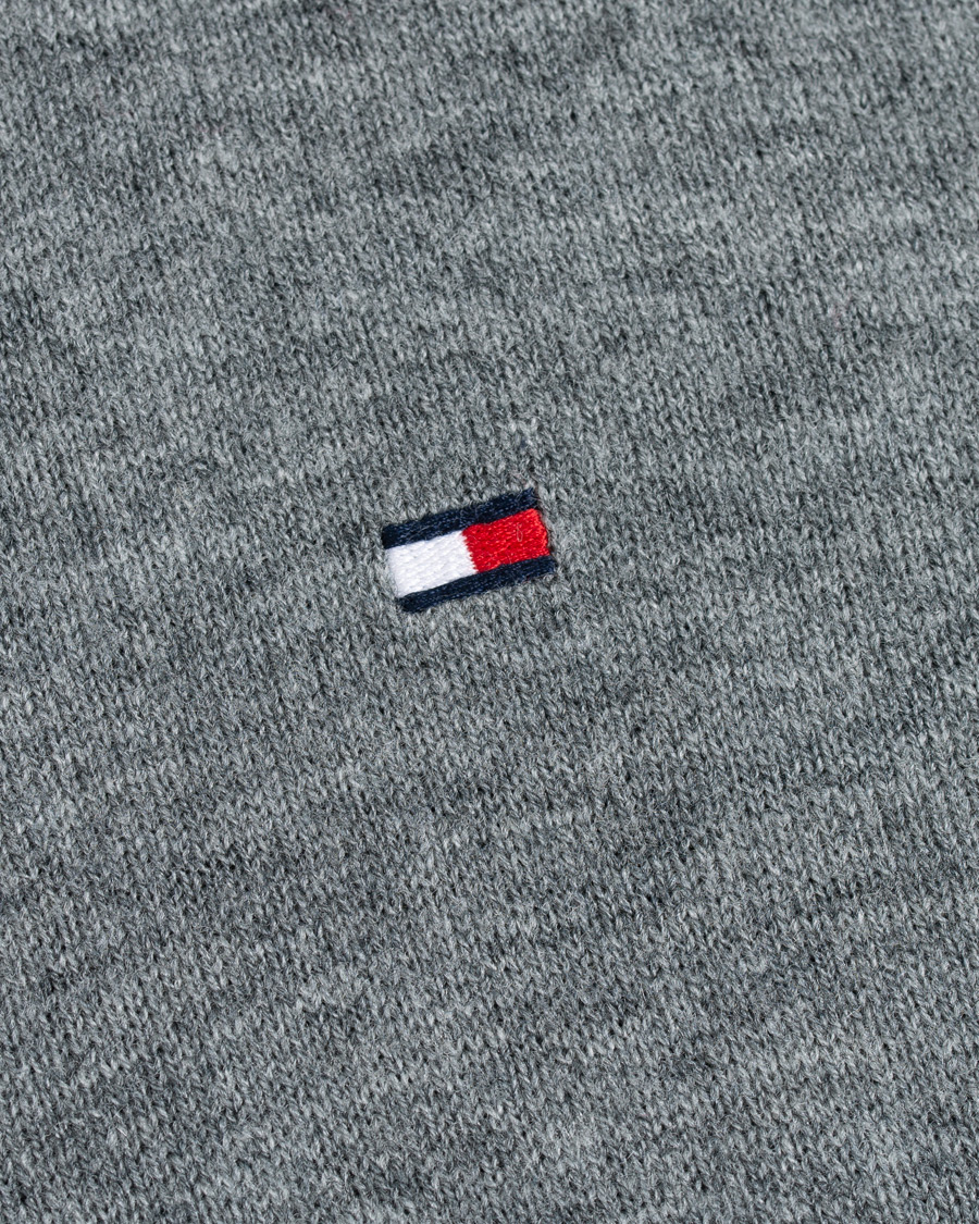Mies | Puserot | Tommy Hilfiger | Lambswool Half Zip Silver Fog Heather