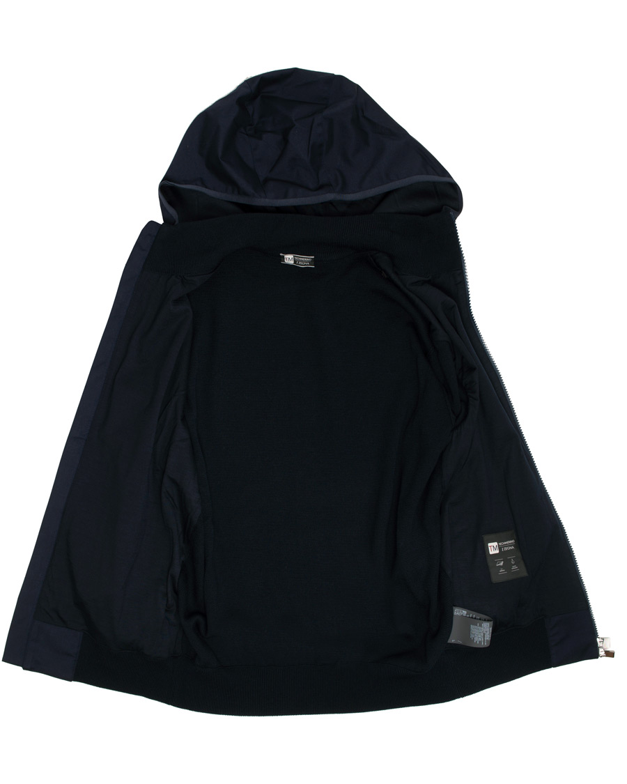 Mies | Takit | Z Zegna | Techmerino Hybrid Hooded Jacket Navy