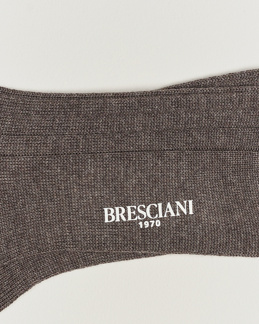 Mies | Alusvaatteet | Bresciani | Wool/Nylon Heavy Ribbed Socks Taupe
