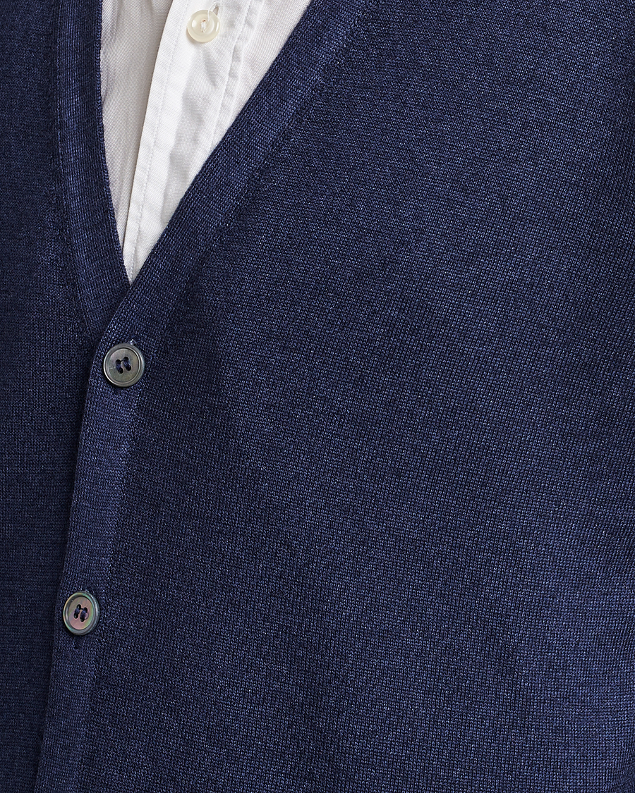 Mies | Puserot | Gran Sasso | Vintage Merino Fashion Fit Cardigan Navy