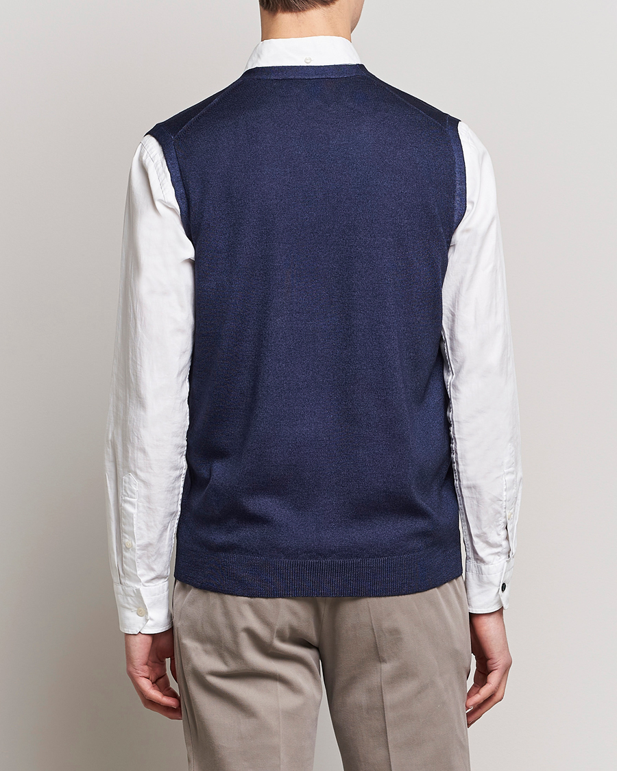 Mies | Puserot | Gran Sasso | Vintage Merino Fashion Fit Slipover Navy