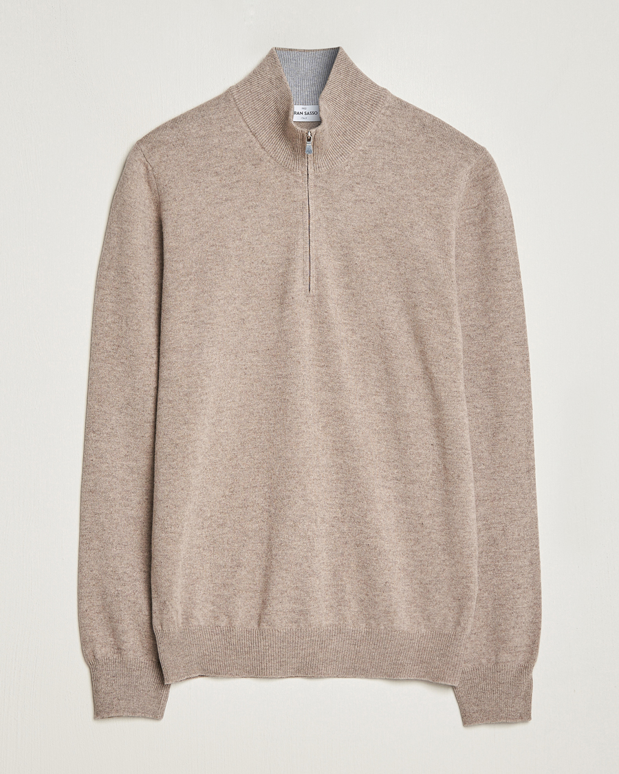 Mies |  | Gran Sasso | Wool/Cashmere Half Zip Beige