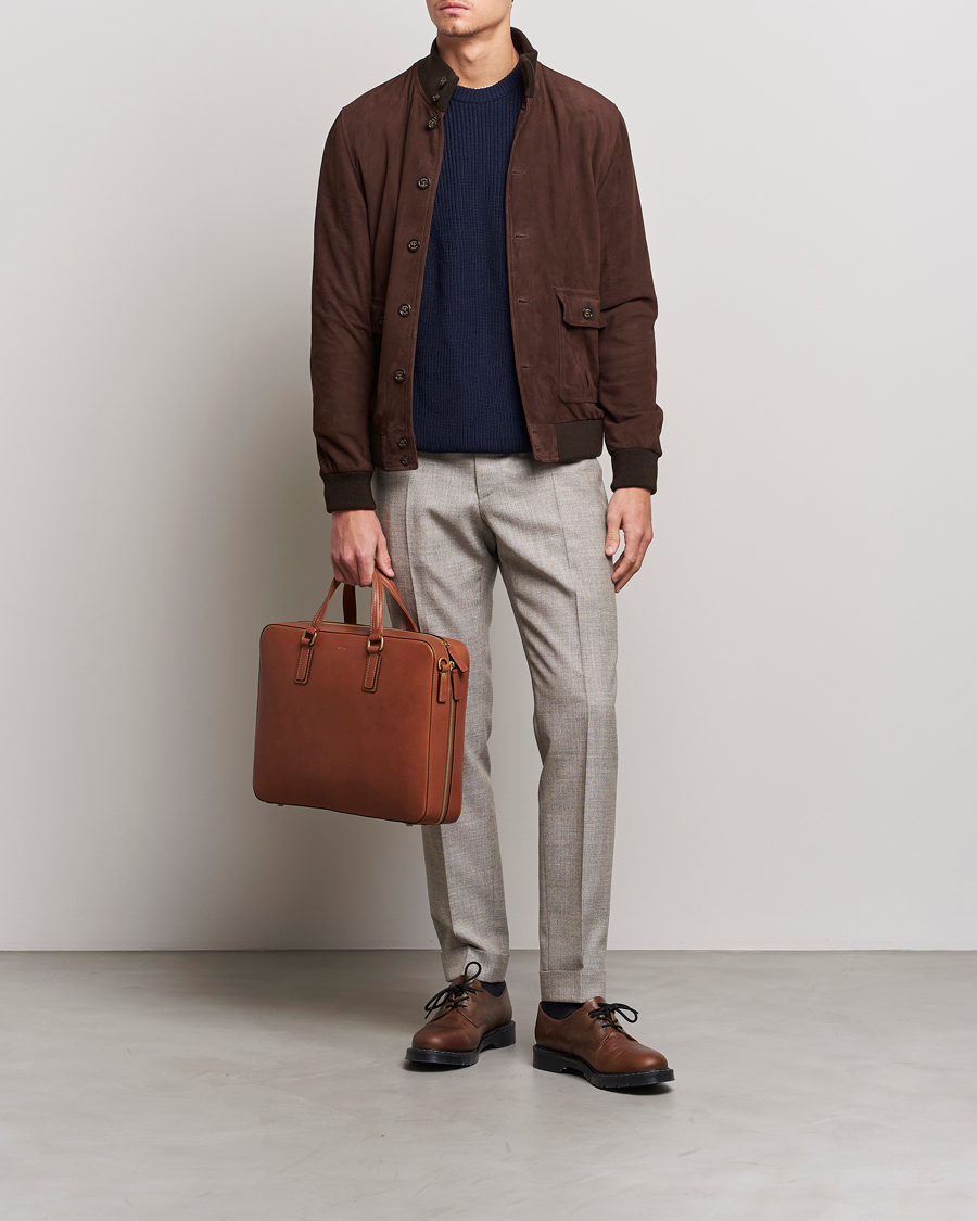 Mies |  | Mismo | Morris Full Grain Leather Briefcase Tabac