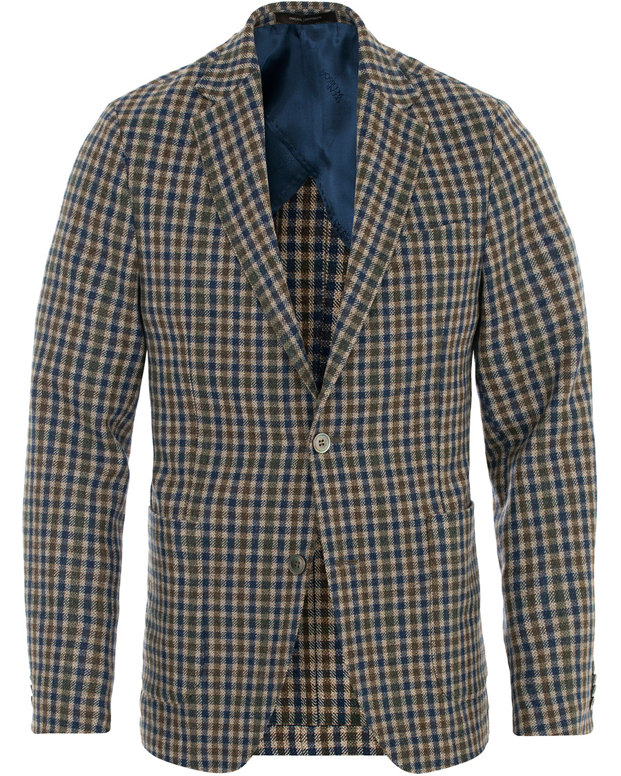 Mies | Pikkutakit | Oscar Jacobson | Einar Checked Patch Pocket Blazer Beige