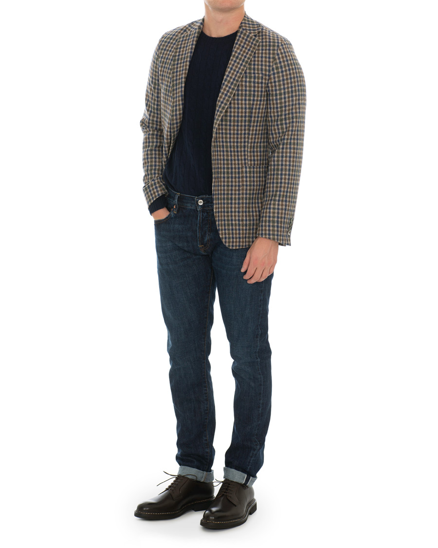 Mies | Pikkutakit | Oscar Jacobson | Einar Checked Patch Pocket Blazer Beige