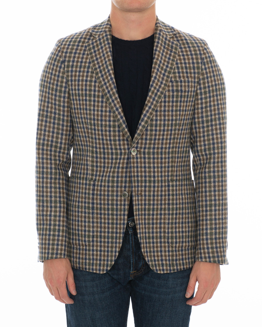 Mies | Pikkutakit | Oscar Jacobson | Einar Checked Patch Pocket Blazer Beige