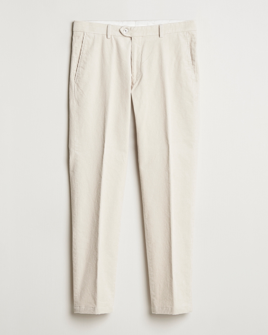 Mies | Housut | Oscar Jacobson | Denz Corduroy Trousers White
