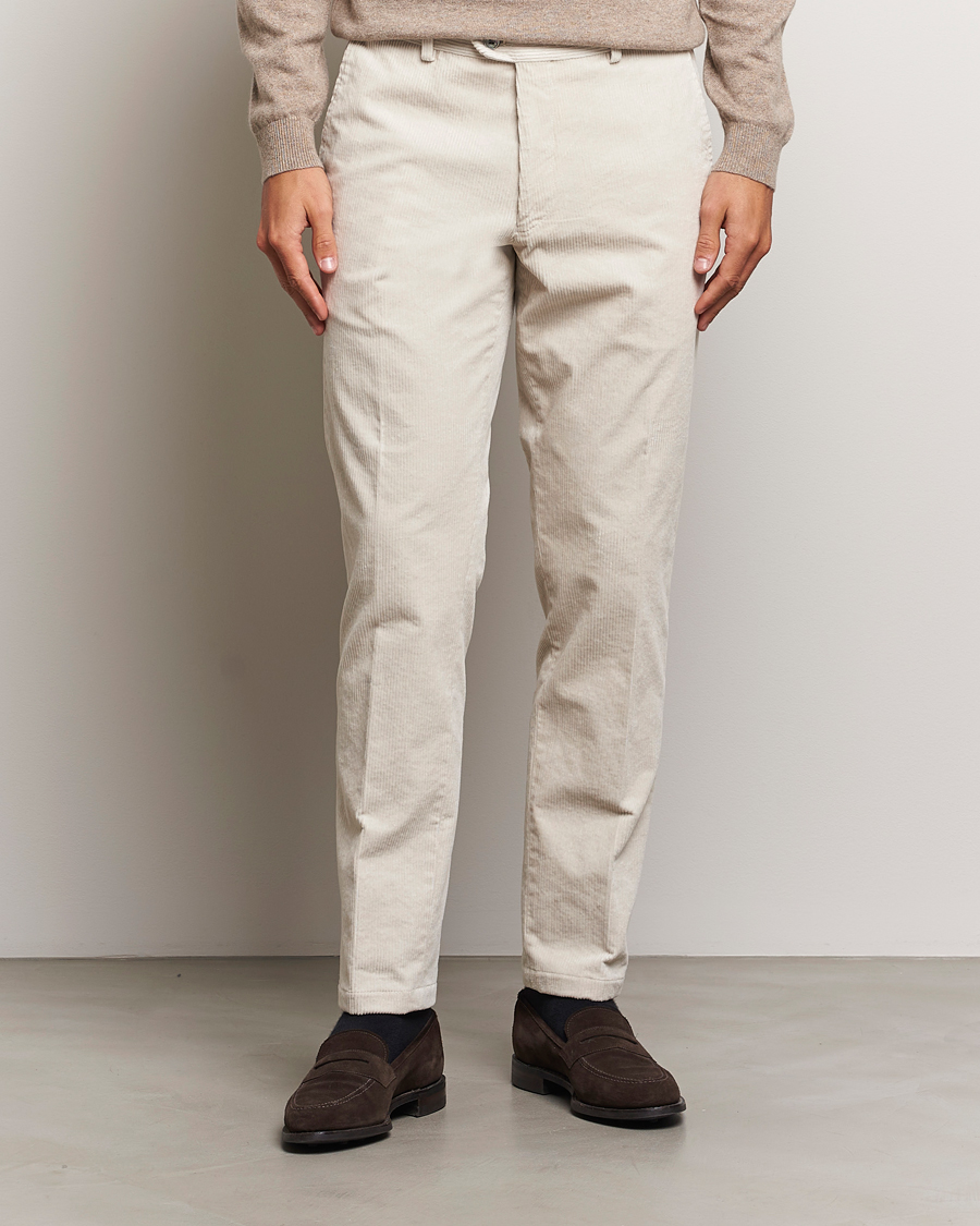Mies | Housut | Oscar Jacobson | Denz Corduroy Trousers White