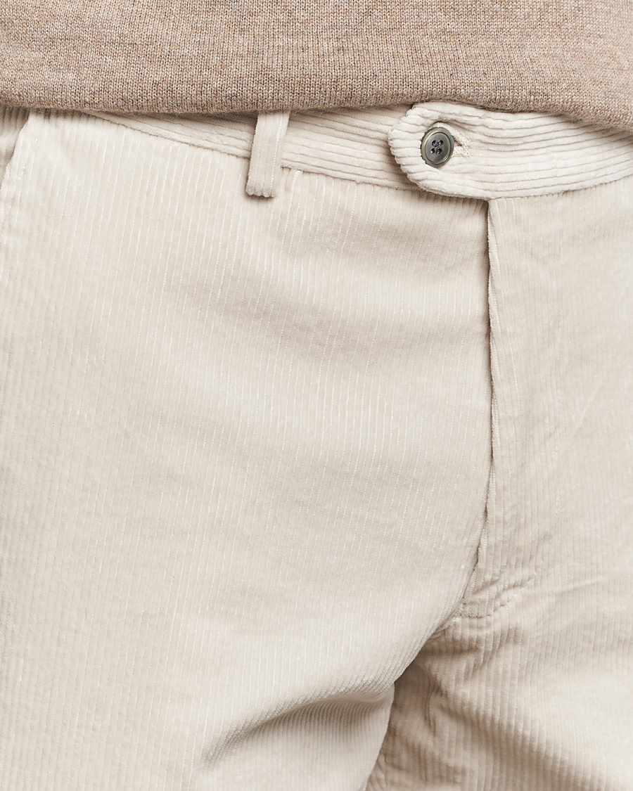 Mies | Housut | Oscar Jacobson | Denz Corduroy Trousers White