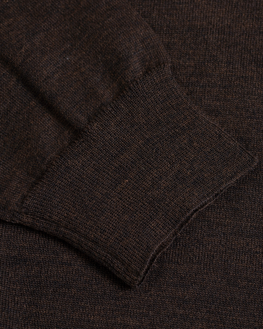 Mies | Puserot | Oscar Jacobson | Cole Extra Fine Merino Rollneck Brown