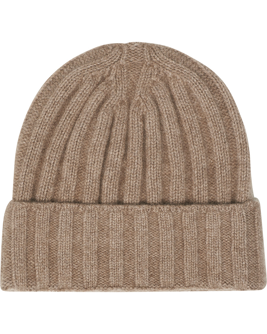 Mies | Oscar Jacobson Cashmere Ribbed Beanie Beige | Oscar Jacobson | Cashmere Ribbed Beanie Beige