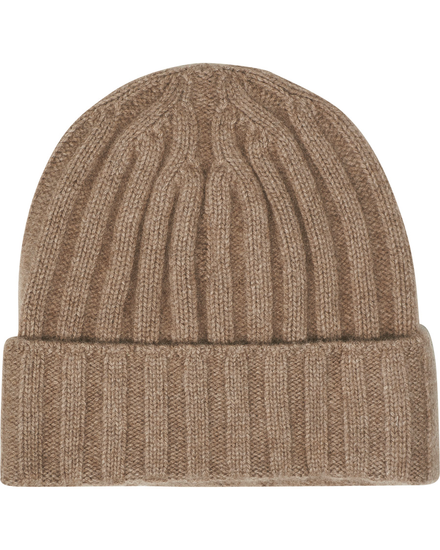 Mies | Oscar Jacobson Cashmere Ribbed Beanie Beige | Oscar Jacobson | Cashmere Ribbed Beanie Beige