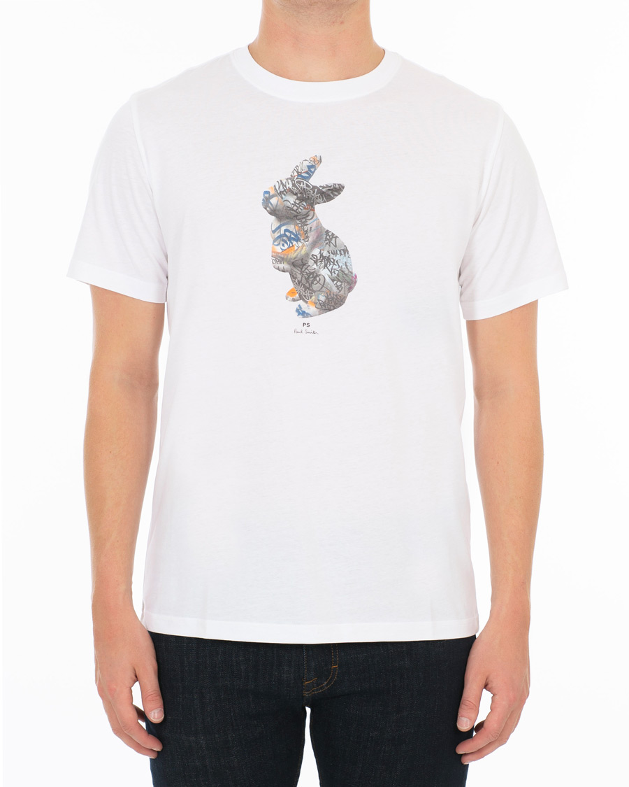 Mies | T-paidat | PS Paul Smith | Regular Fit Printed Rabbit Tee White