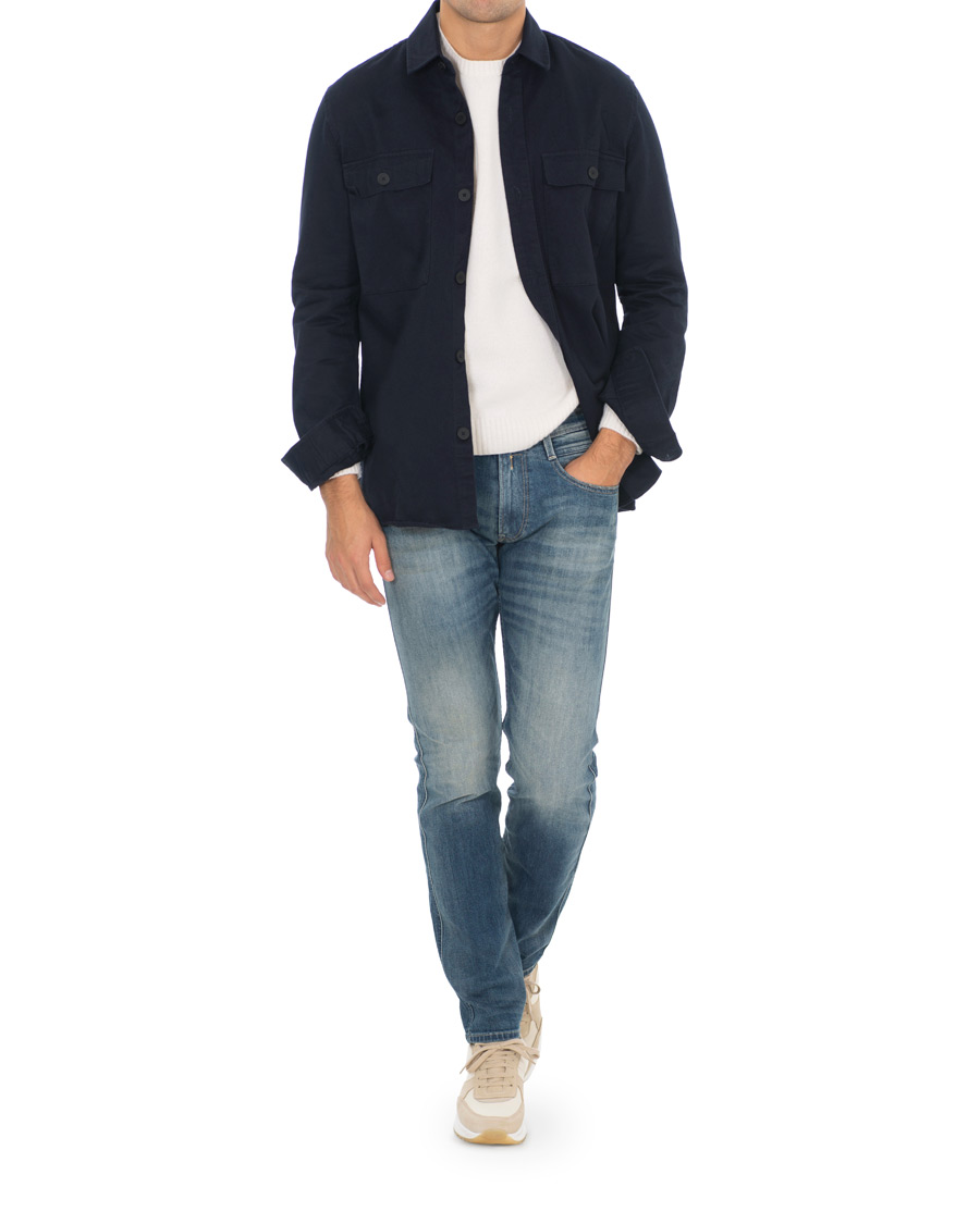 Mies | Kauluspaidat | Samsøe Samsøe | Samsøe & Samsøe Waltones Cotton Overshirt Night Sky