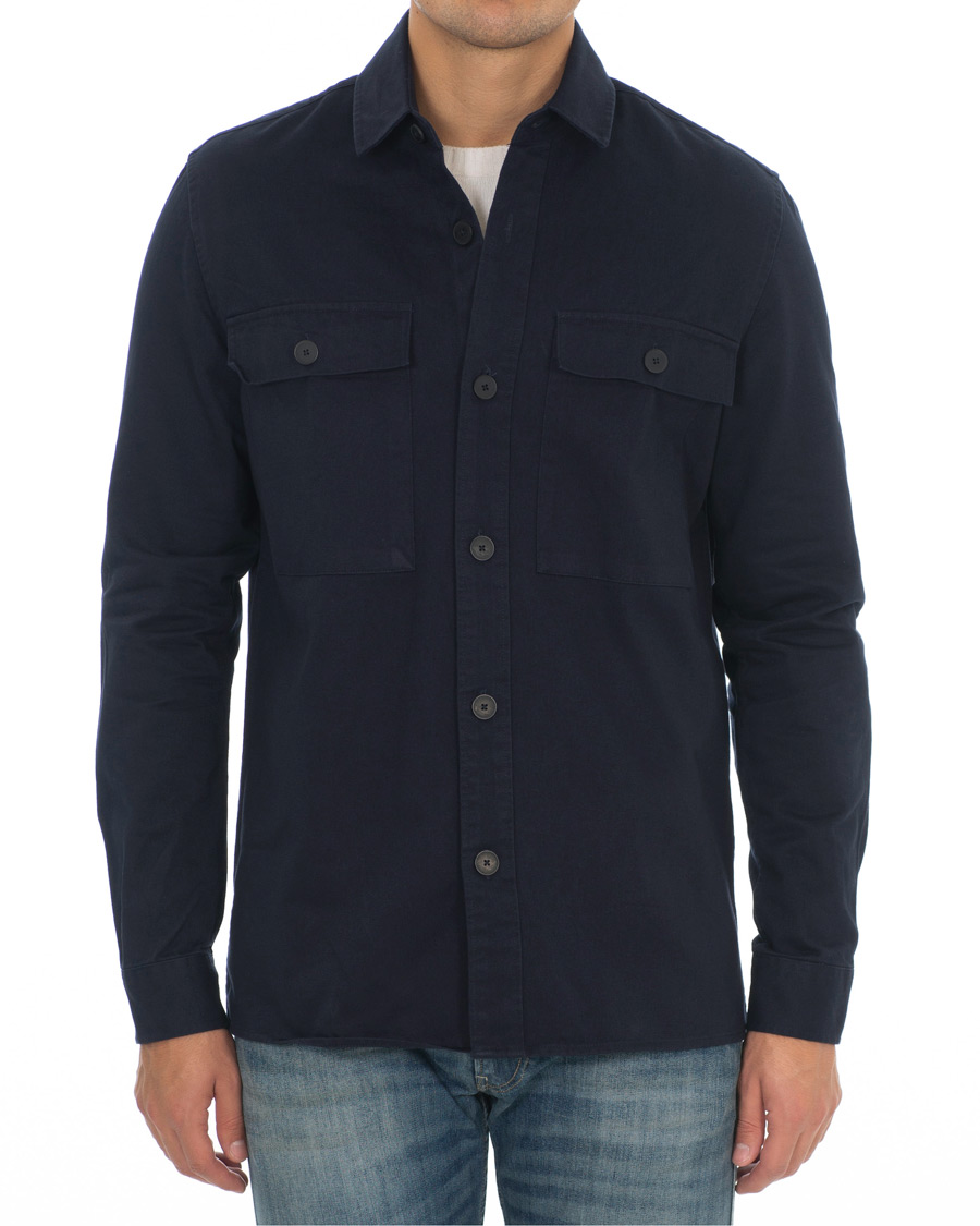 Mies | Kauluspaidat | Samsøe Samsøe | Samsøe & Samsøe Waltones Cotton Overshirt Night Sky
