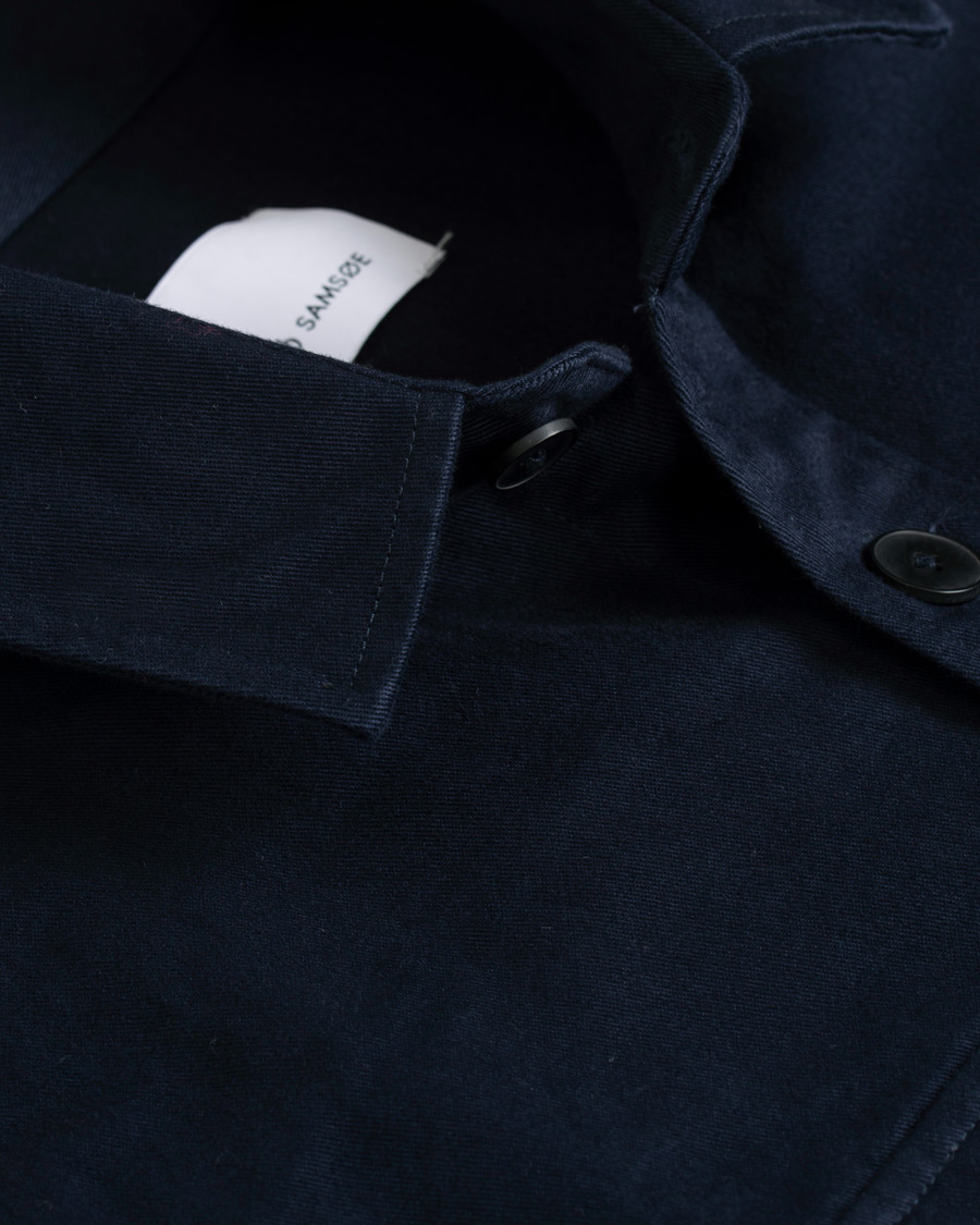 Mies | Kauluspaidat | Samsøe Samsøe | Samsøe & Samsøe Waltones Cotton Overshirt Night Sky