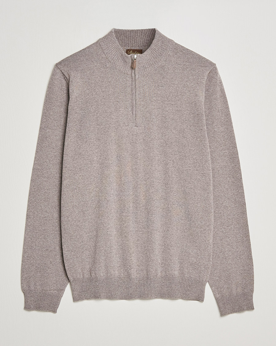 Mies | Puserot | Stenströms | Merino Half Zip Mud Brown