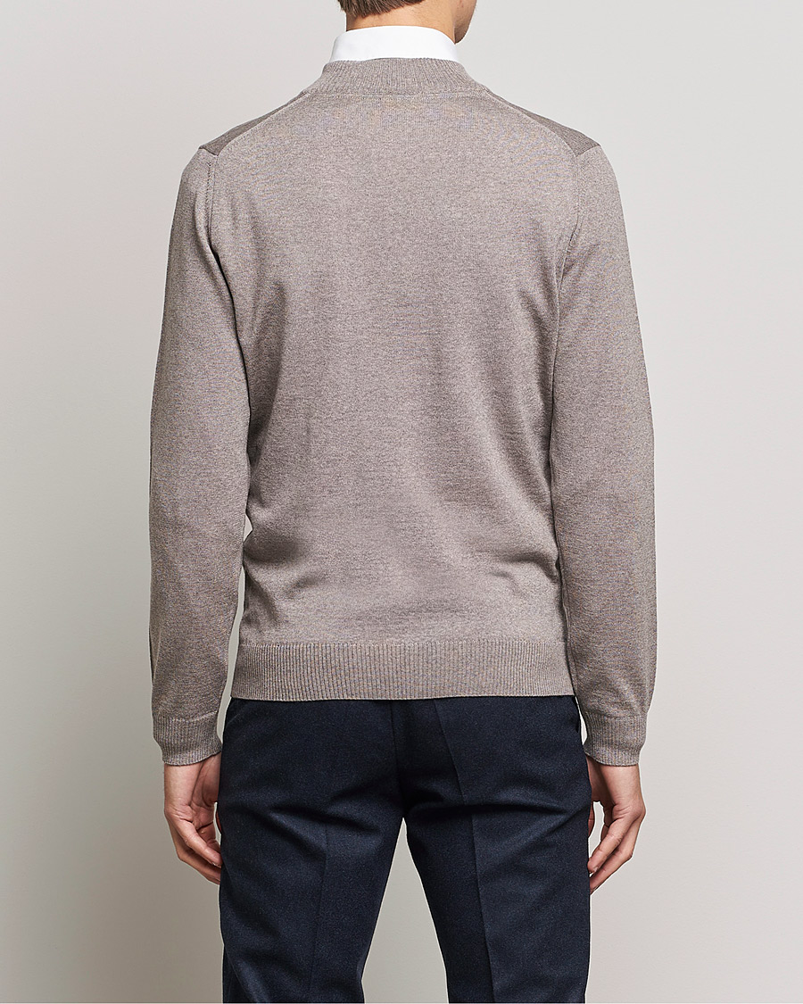 Mies | Puserot | Stenströms | Merino Half Zip Mud Brown