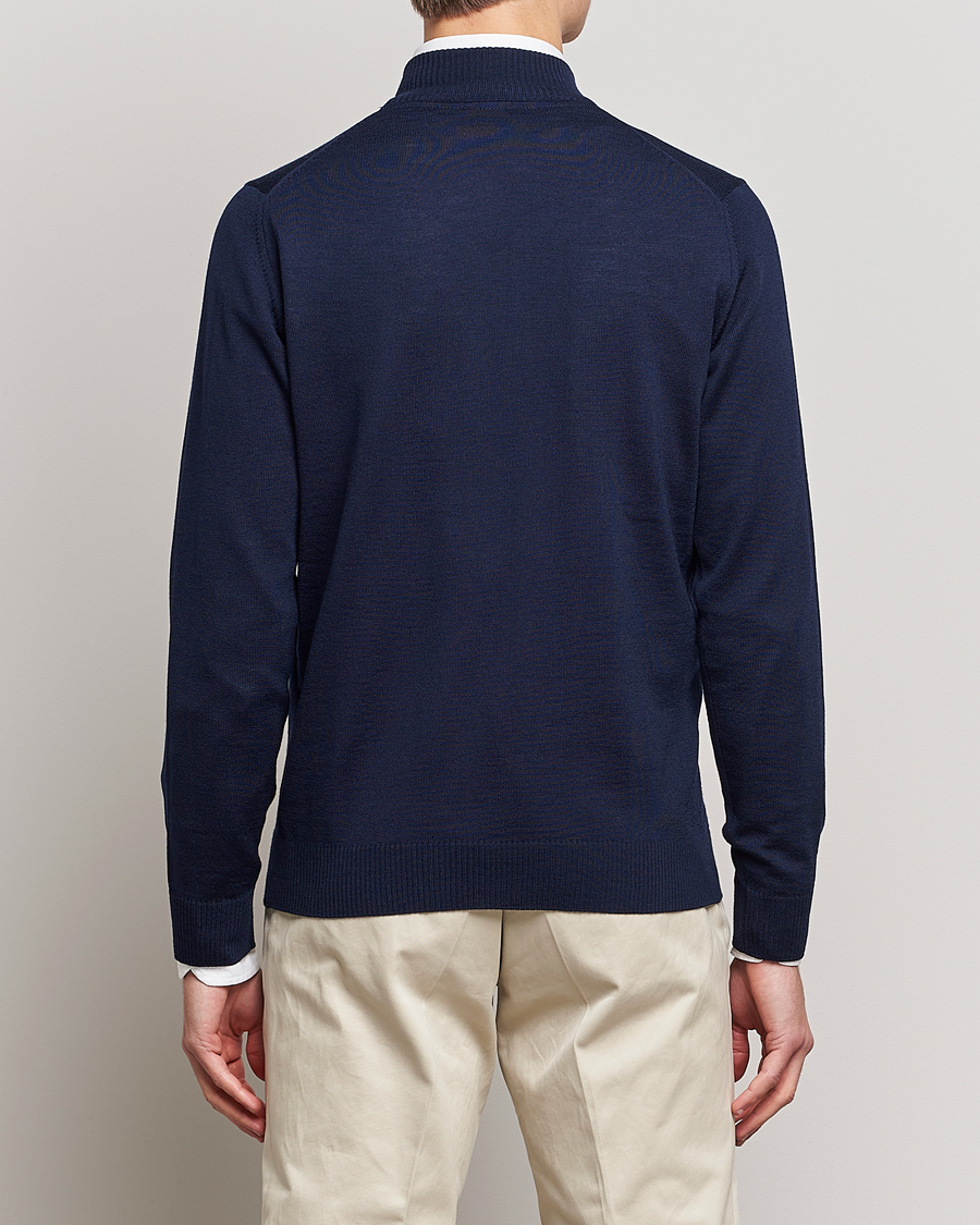 Mies | Puserot | Stenströms | Merino Full Zip Navy
